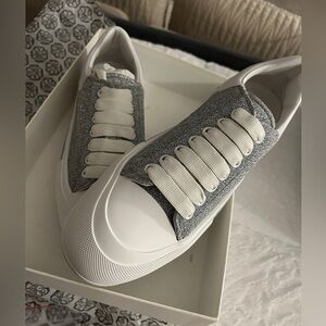 Authentic Alexander McQueens Brand New never worn. Glitter Silver Men’s Size 11